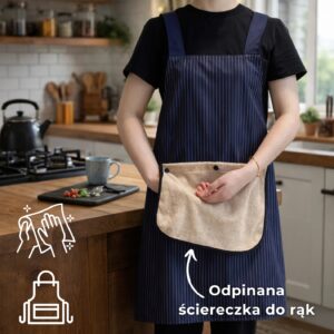 ApronDry - fartuch kuchenny z odpinaną ściereczką do rąk