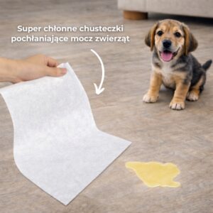 PipiPad - Chusteczka do szybkiego wchłaniania moczu zwierząt (50 sztuk)